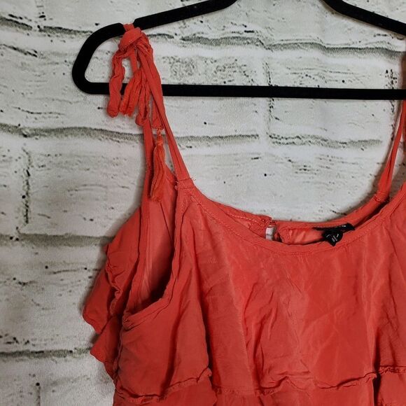 Torrid coral ruffle chalice dress Womens Size 1 1X 14/16 - Picture 6 of 11